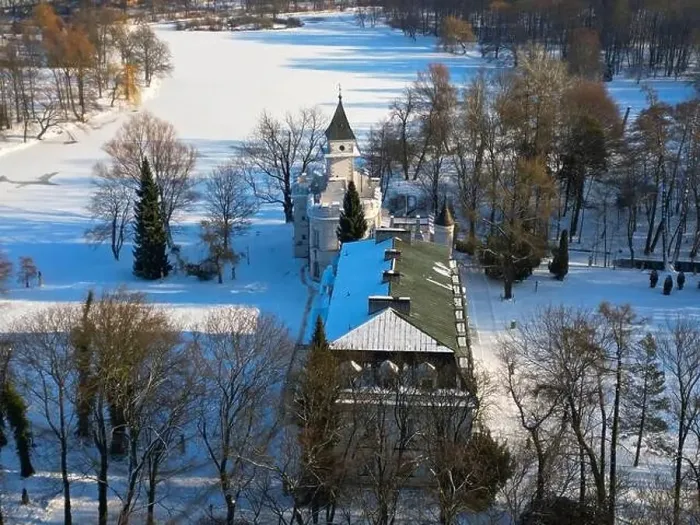 Framed Print : Aerial view of Radziejowice Park in winter Framed Print : Aerial view of Radziejowice Park in winter