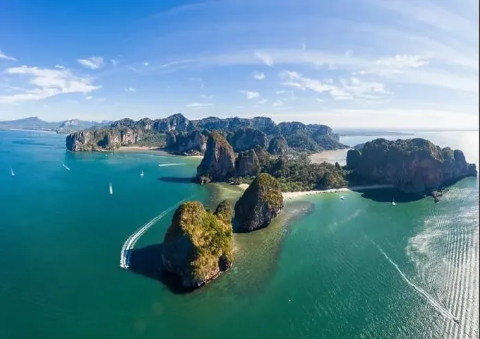 Framed Print : Aerial view of Railay beach in Krabi province, Thailand Framed Print : Aerial view of Railay beach in Krabi province, Thailand