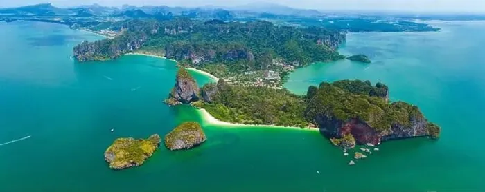 Framed Print : Aerial view of Railay and Phra nang Cave Beach in Krabi, Thailand Framed Print : Aerial view of Railay and Phra nang Cave Beach in Krabi, Thailand