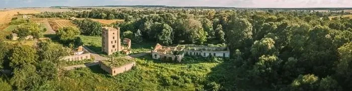 Framed Print : Aerial View Remains Of Yastrzhembsky Estate And Park Complex Framed Print : Aerial View Remains Of Yastrzhembsky Estate And Park Complex
