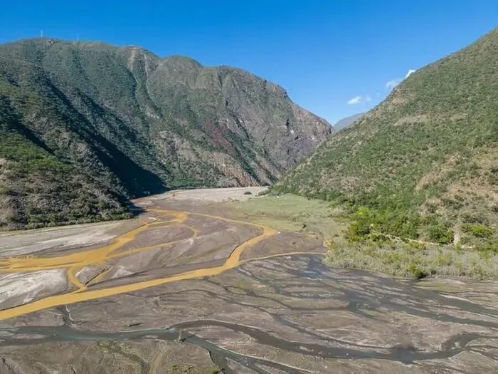 Framed Print : Aerial view of the remote Rio Sacambaya landscape with a huge riverbed Framed Print : Aerial view of the remote Rio Sacambaya landscape with a huge riverbed