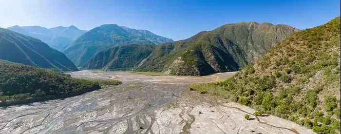 Framed Print : Aerial view of the remote Rio Sacambaya landscape with a huge riverbed Framed Print : Aerial view of the remote Rio Sacambaya landscape with a huge riverbed