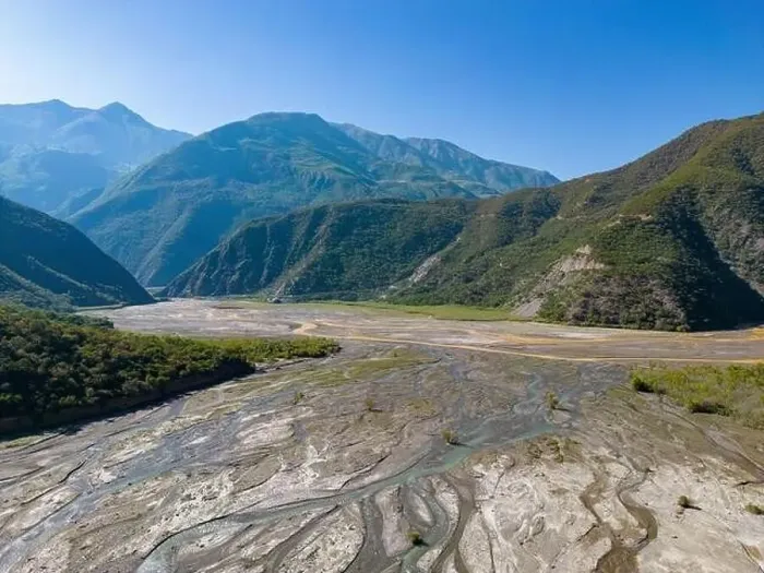 Framed Print : Aerial view of the remote Rio Sacambaya landscape with a huge riverbed Framed Print : Aerial view of the remote Rio Sacambaya landscape with a huge riverbed