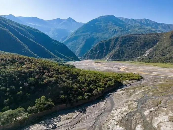 Framed Print : Aerial view of the remote Rio Sacambaya landscape with a huge riverbed Framed Print : Aerial view of the remote Rio Sacambaya landscape with a huge riverbed