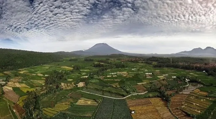 Framed Print : Aerial view of Rice fields and villages, near mount Agung. Bali, Indonesia Framed Print : Aerial view of Rice fields and villages, near mount Agung. Bali, Indonesia