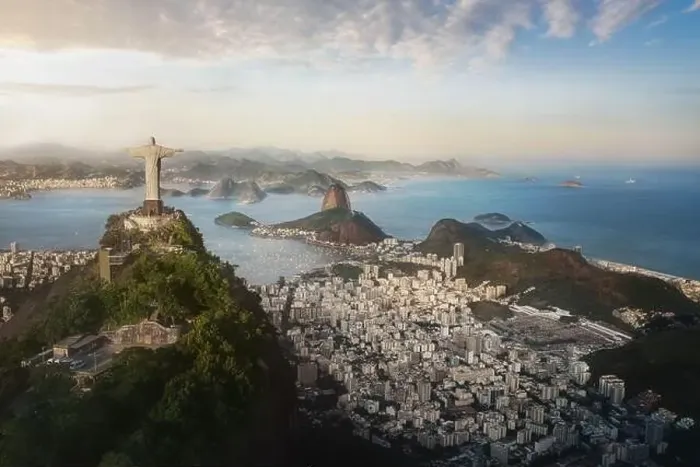 Framed Print : Aerial view of Rio with Corcovado Mountain Framed Print : Aerial view of Rio with Corcovado Mountain