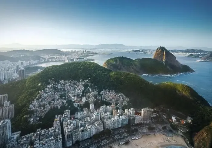 Framed Print : Aerial view of Rio with Sugarloaf Mountain and Leme beach - Rio de Janeiro, Brazil Framed Print : Aerial view of Rio with Sugarloaf Mountain and Leme beach - Rio de Janeiro, Brazil