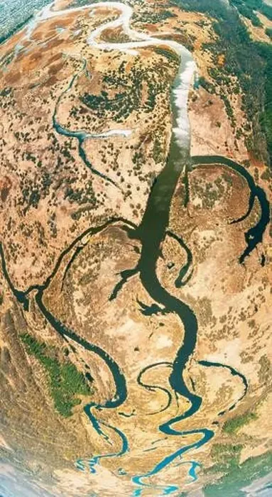 Framed Print : Aerial View River Landscape In Sunny Spring Day Framed Print : Aerial View River Landscape In Sunny Spring Day