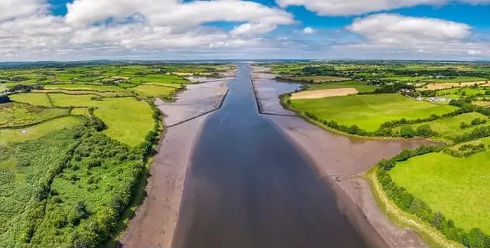 Framed Print : Aerial view of the river Moy at Ballina in County Mayo - Republic of Ireland Framed Print : Aerial view of the river Moy at Ballina in County Mayo - Republic of Ireland
