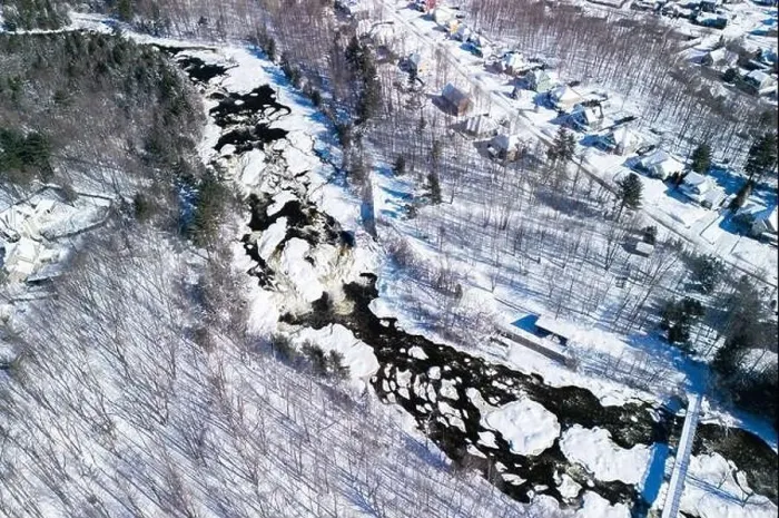 Framed Print : Aerial view of Rivière-du-Nord, Quebec, Canada Framed Print : Aerial view of Rivière-du-Nord, Quebec, Canada