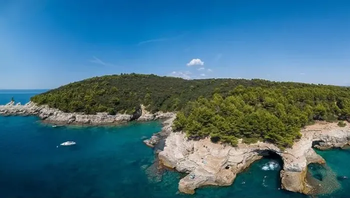 Framed Print : Aerial view of Rocky beach near Pula, Croatia Framed Print : Aerial view of Rocky beach near Pula, Croatia