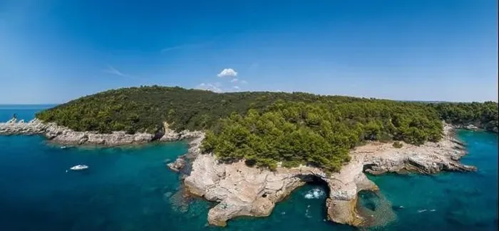 Framed Print : Aerial view of Rocky beach near Pula, Croatia Framed Print : Aerial view of Rocky beach near Pula, Croatia
