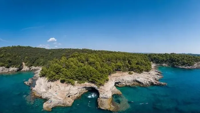 Framed Print : Aerial view of Rocky beach near Pula, Croatia Framed Print : Aerial view of Rocky beach near Pula, Croatia