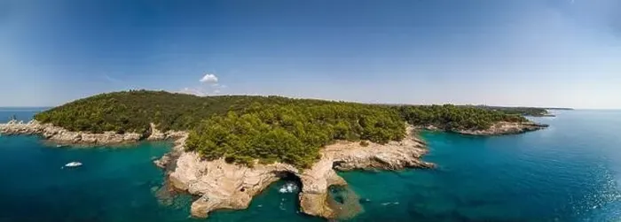 Framed Print : Aerial view of Rocky beach near Pula, Croatia Framed Print : Aerial view of Rocky beach near Pula, Croatia