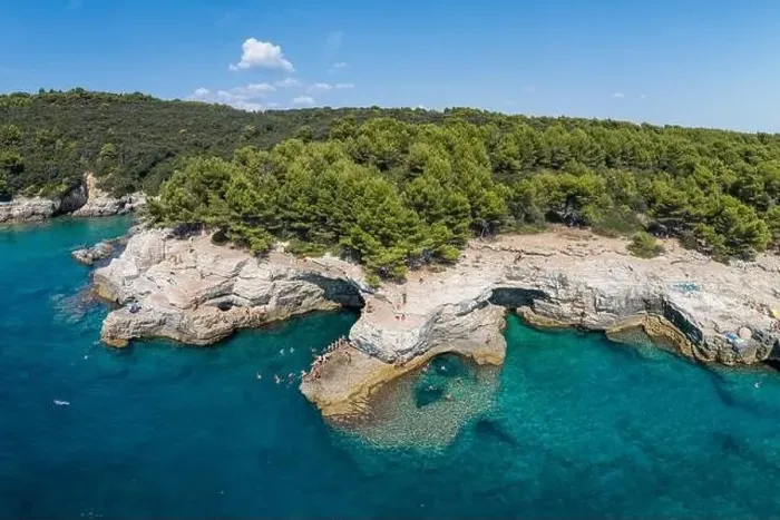 Framed Print : Aerial view of Rocky beach near Pula, Croatia Framed Print : Aerial view of Rocky beach near Pula, Croatia