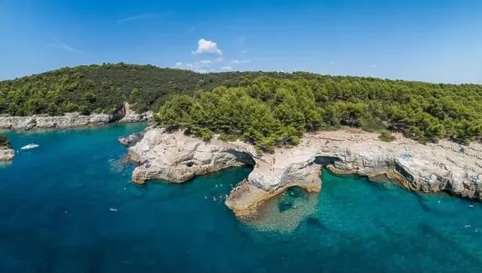 Framed Print : Aerial view of Rocky beach near Pula, Croatia Framed Print : Aerial view of Rocky beach near Pula, Croatia