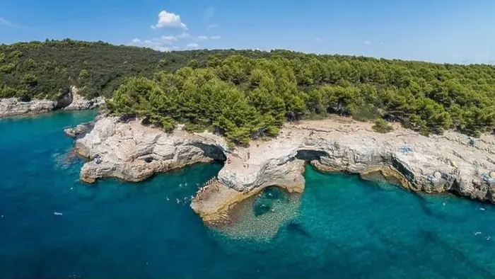 Framed Print : Aerial view of Rocky beach near Pula, Croatia Framed Print : Aerial view of Rocky beach near Pula, Croatia