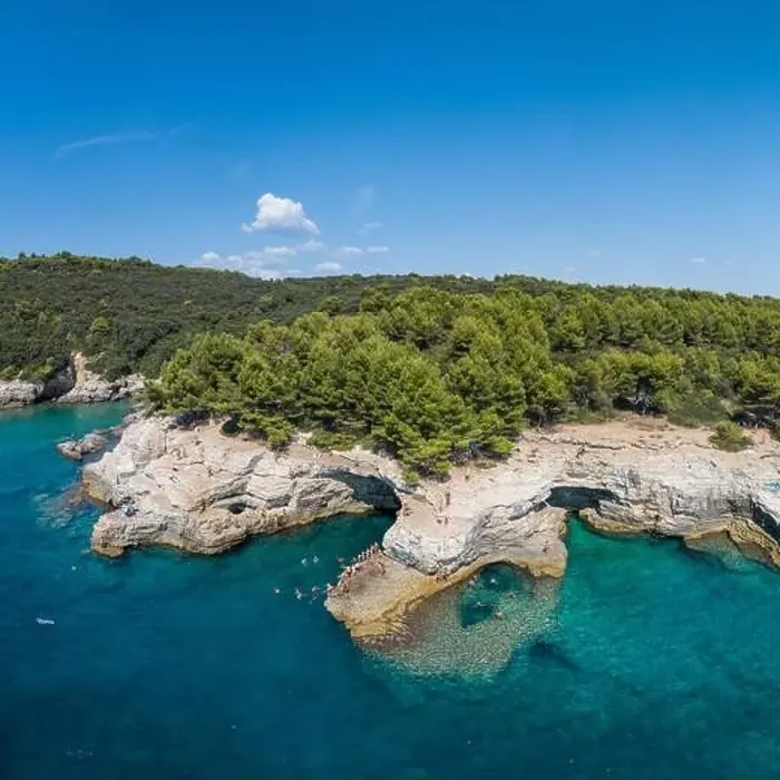 Framed Print : Aerial view of Rocky beach near Pula, Croatia Framed Print : Aerial view of Rocky beach near Pula, Croatia