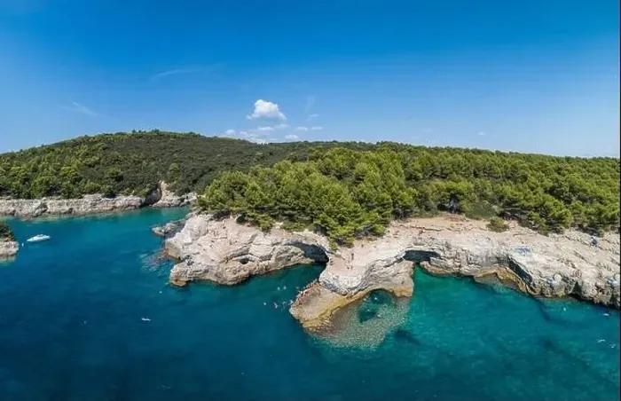 Framed Print : Aerial view of Rocky beach near Pula, Croatia Framed Print : Aerial view of Rocky beach near Pula, Croatia
