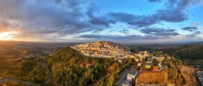 Framed Print : Aerial view of Rotondella, one of the most beautiful villages in Italy Framed Print : Aerial view of Rotondella, one of the most beautiful villages in Italy