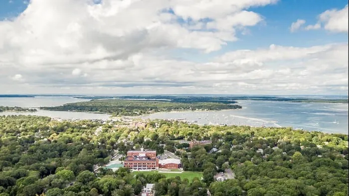 Framed Print : aerial view of sag harbor, NY Framed Print : aerial view of sag harbor, NY