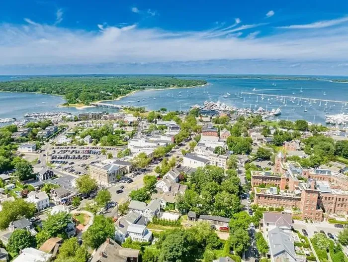 Framed Print : Aerial view of Sag Harbor, NY Framed Print : Aerial view of Sag Harbor, NY