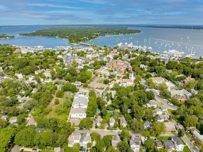 Framed Print : aerial view of sag Harbor, ny Framed Print : aerial view of sag Harbor, ny