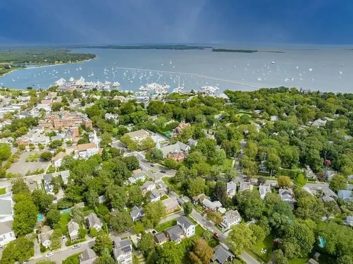 Framed Print : aerial view of sag Harbor, ny Framed Print : aerial view of sag Harbor, ny