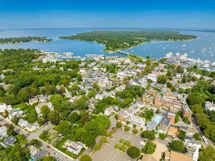 Framed Print : aerial view of sag Harbor, ny Framed Print : aerial view of sag Harbor, ny