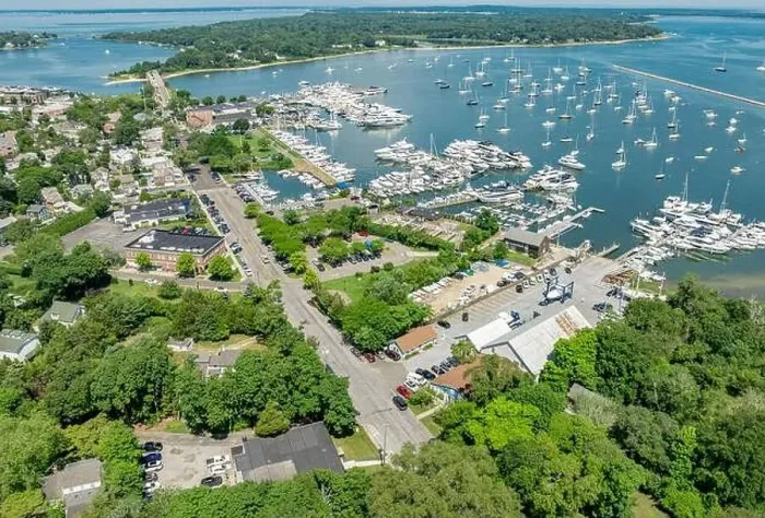 Framed Print : Aerial view of Sag harbor, ny Framed Print : Aerial view of Sag harbor, ny