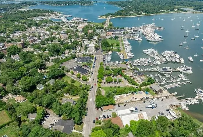Framed Print : Aerial view of Sag harbor, ny Framed Print : Aerial view of Sag harbor, ny