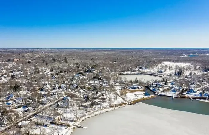Framed Print : Aerial view of Sag Harbor on a sunny winter day Framed Print : Aerial view of Sag Harbor on a sunny winter day