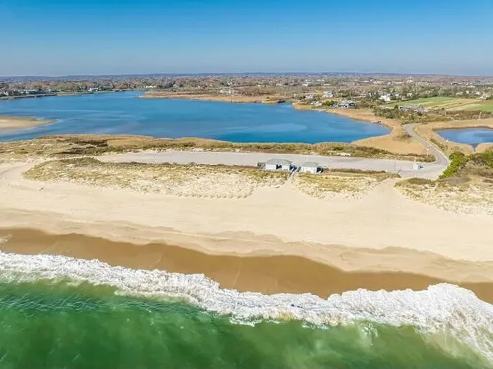 Framed Print : aerial view of sagg main town beach Framed Print : aerial view of sagg main town beach