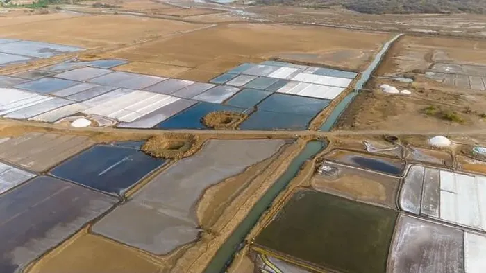 Framed Print : Aerial view of salt farm near sea at Valsad District, Gujarat India. Drone view of salt farming Framed Print : Aerial view of salt farm near sea at Valsad District, Gujarat India. Drone view of salt farming