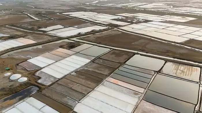 Framed Print : Aerial view of salt farm near sea at Valsad District, Gujarat India. Drone view of salt farming Framed Print : Aerial view of salt farm near sea at Valsad District, Gujarat India. Drone view of salt farming