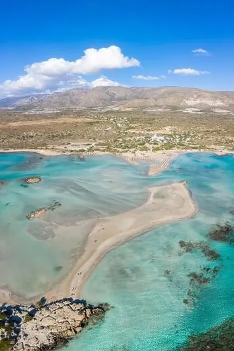 Framed Print : Aerial view of the sandbar at Elafonisi Beach Framed Print : Aerial view of the sandbar at Elafonisi Beach
