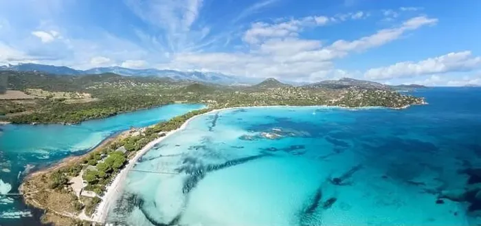 Framed Print : Aerial view with Santa Giulia beach, Corsica, France Framed Print : Aerial view with Santa Giulia beach, Corsica, France