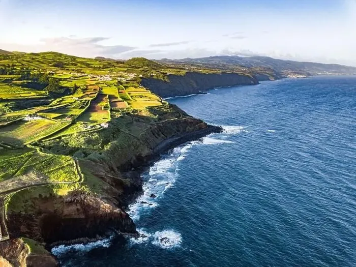 Framed Print : Aerial view of Sao Miguel shores and coastline, Azores Islands, Portugal, Atlantic, Europe Framed Print : Aerial view of Sao Miguel shores and coastline, Azores Islands, Portugal, Atlantic, Europe