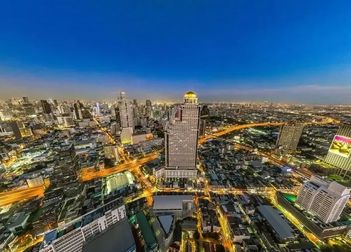 Framed Print : Aerial view of Saphan Taksin district near the Taksin bridge and Chao Phraya river, Bangkok, Thailand Framed Print : Aerial view of Saphan Taksin district near the Taksin bridge and Chao Phraya river, Bangkok, Thailand