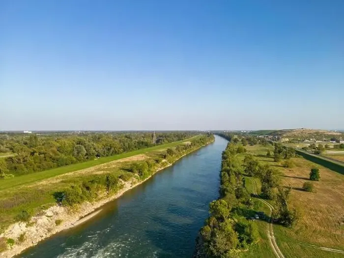 Framed Print : Aerial view of Sava river rapids Framed Print : Aerial view of Sava river rapids