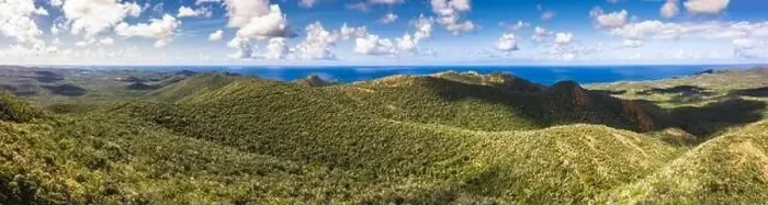 Framed Print : Aerial view above scenery of Curacao, Caribbean with ocean, coast, hills, lake Framed Print : Aerial view above scenery of Curacao, Caribbean with ocean, coast, hills, lake