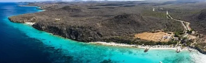 Framed Print : Aerial view above scenery of Curacao, Caribbean with ocean, coast and beach Framed Print : Aerial view above scenery of Curacao, Caribbean with ocean, coast and beach