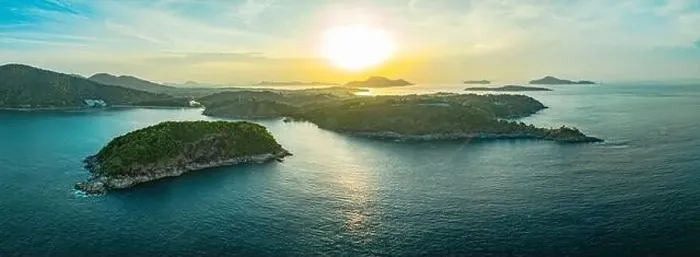 Framed Print : aerial view scenery sunrise at Laem Promthep Cape viewpoint Framed Print : aerial view scenery sunrise at Laem Promthep Cape viewpoint