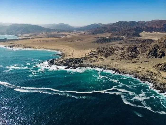 Framed Print : Aerial view of the scenic National Park Pan de Azúcar at the coast of the Atacama desert in Chile - Traveling Framed Print : Aerial view of the scenic National Park Pan de Azúcar at the coast of the Atacama desert in Chile - Traveling