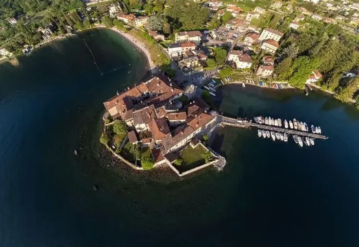 Framed Print : AERIAL VIEW. Scenic picture, postcard view from the lake of a little old village in Lombardy, Lierna, Lake Como, Italy Framed Print : AERIAL VIEW. Scenic picture, postcard view from the lake of a little old village in Lombardy, Lierna, Lake Como, Italy