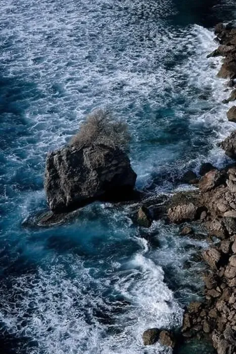 Framed Print : Aerial view to sea landscape, water with waves and rocks. Dramatic colors photo Framed Print : Aerial view to sea landscape, water with waves and rocks. Dramatic colors photo