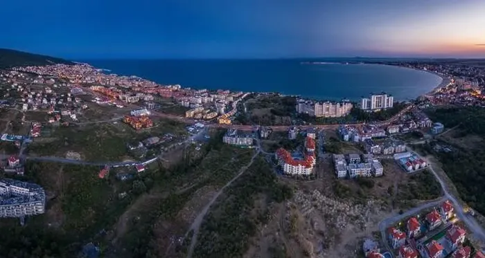 Framed Print : Aerial view to the sea resort Sunny Beach, Bulgaria Framed Print : Aerial view to the sea resort Sunny Beach, Bulgaria