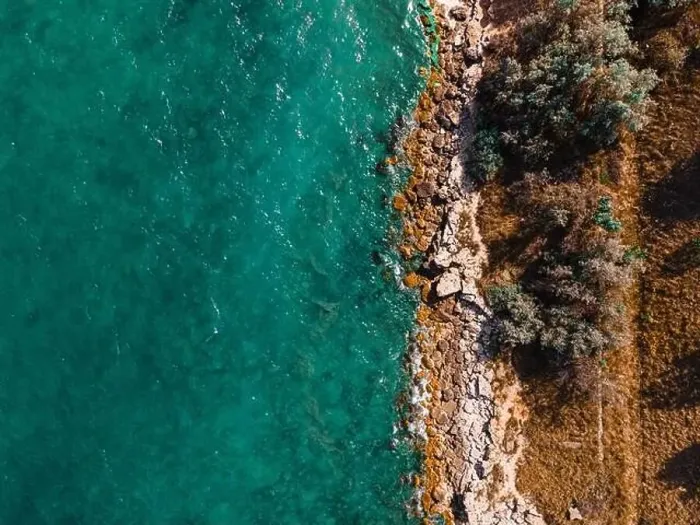 Framed Print : Aerial View Seascape, Ocean Waves Crashing On Rocks, Drone Photography Framed Print : Aerial View Seascape, Ocean Waves Crashing On Rocks, Drone Photography