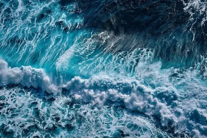 Framed Print : Aerial view to seething waves with foam. Waves of the sea meet each other during high tide and low tide Framed Print : Aerial view to seething waves with foam. Waves of the sea meet each other during high tide and low tide