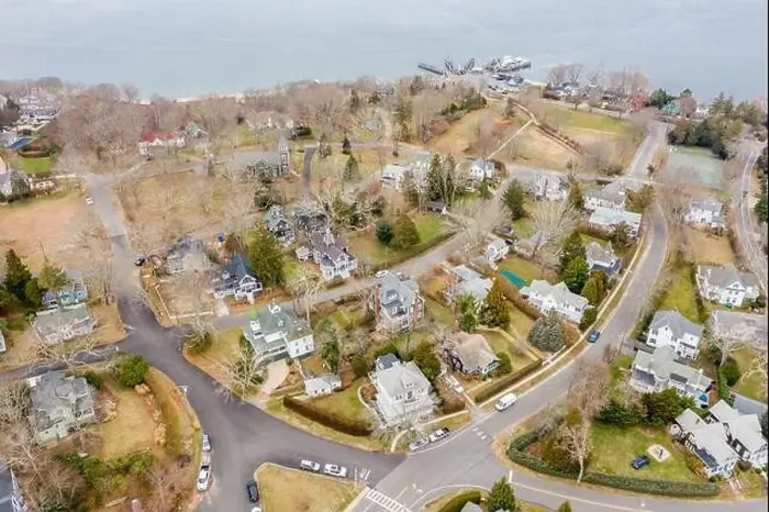 Framed Print : Aerial view of the Shelter Island Heights, Shelter Island, NY